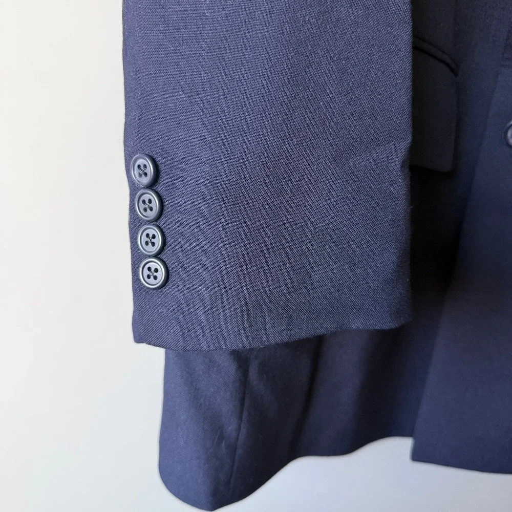 Chaps by Ralph Lauren Nordstrom Double Breasted Blazer Men 41R Blue Wool Jacket